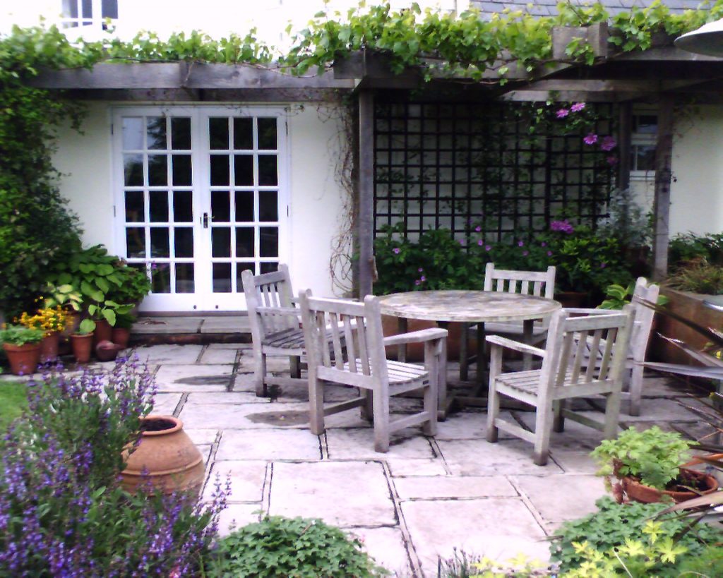French doors give connection to the garden