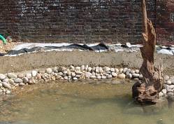 concrete in a pond